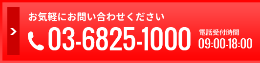 お気軽にお問い合わせください 03-6825-1000